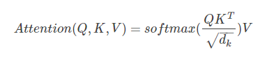 scaled dot-product attention计算公式